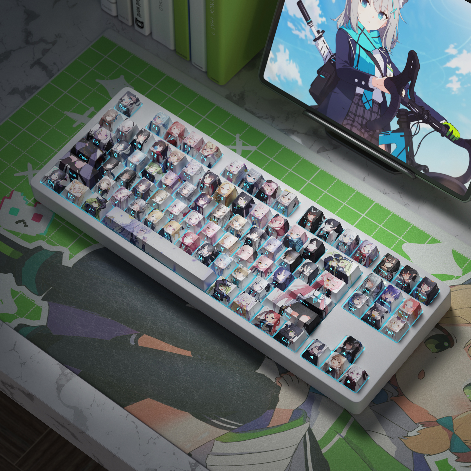 侧透侧刻约会大作战机械键盘键帽