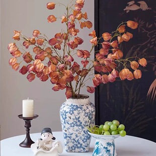 秋色仿真花艺灯笼果假花客厅摆设花花束高级感轻奢餐桌花网红装饰