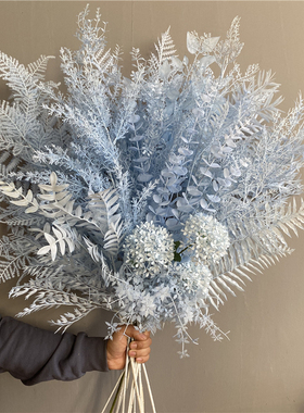 【蓝色③号链接】仿真花婚庆插花婚礼堂装饰吊顶塑料配叶
