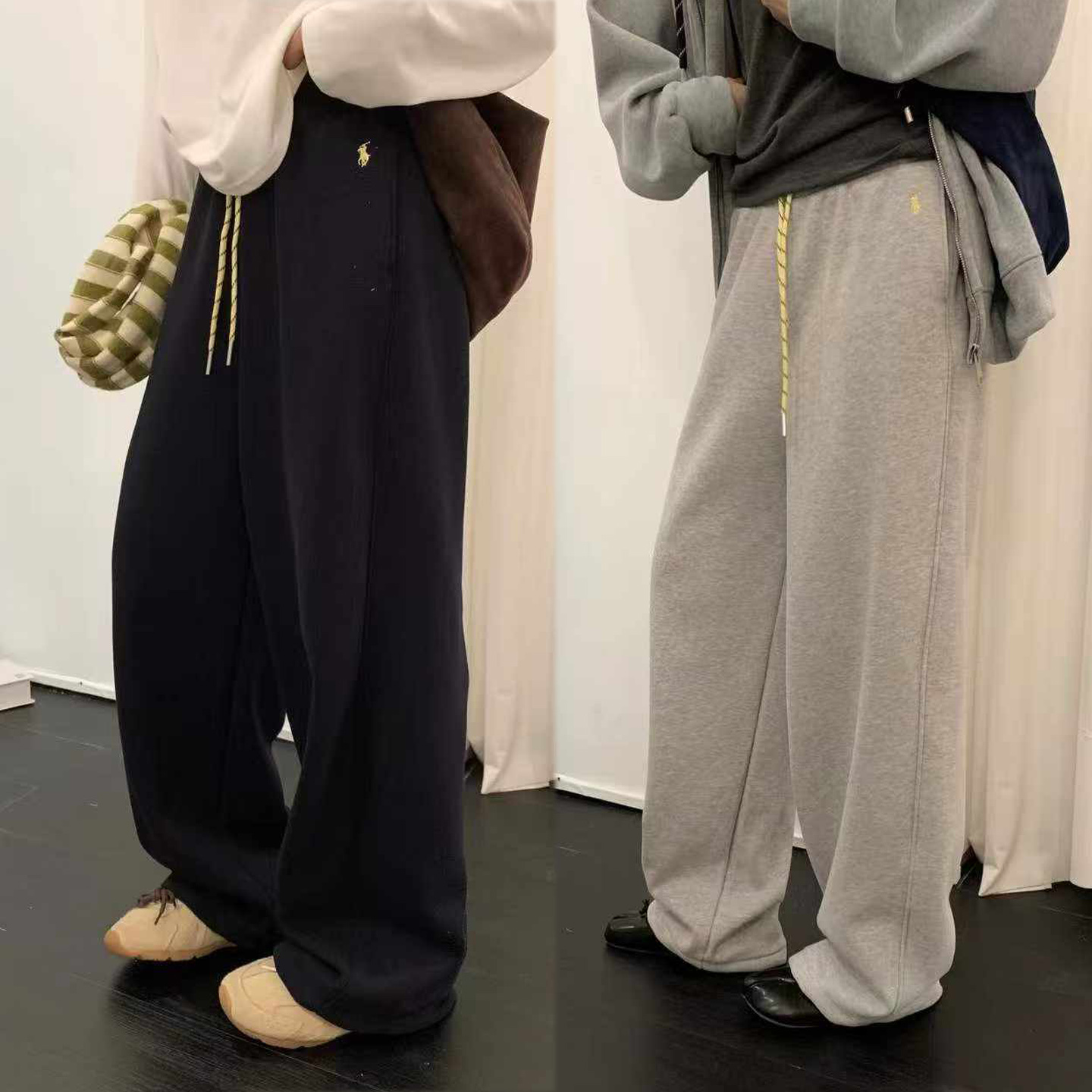 百搭显瘦松弛感加绒卫裤直筒裤