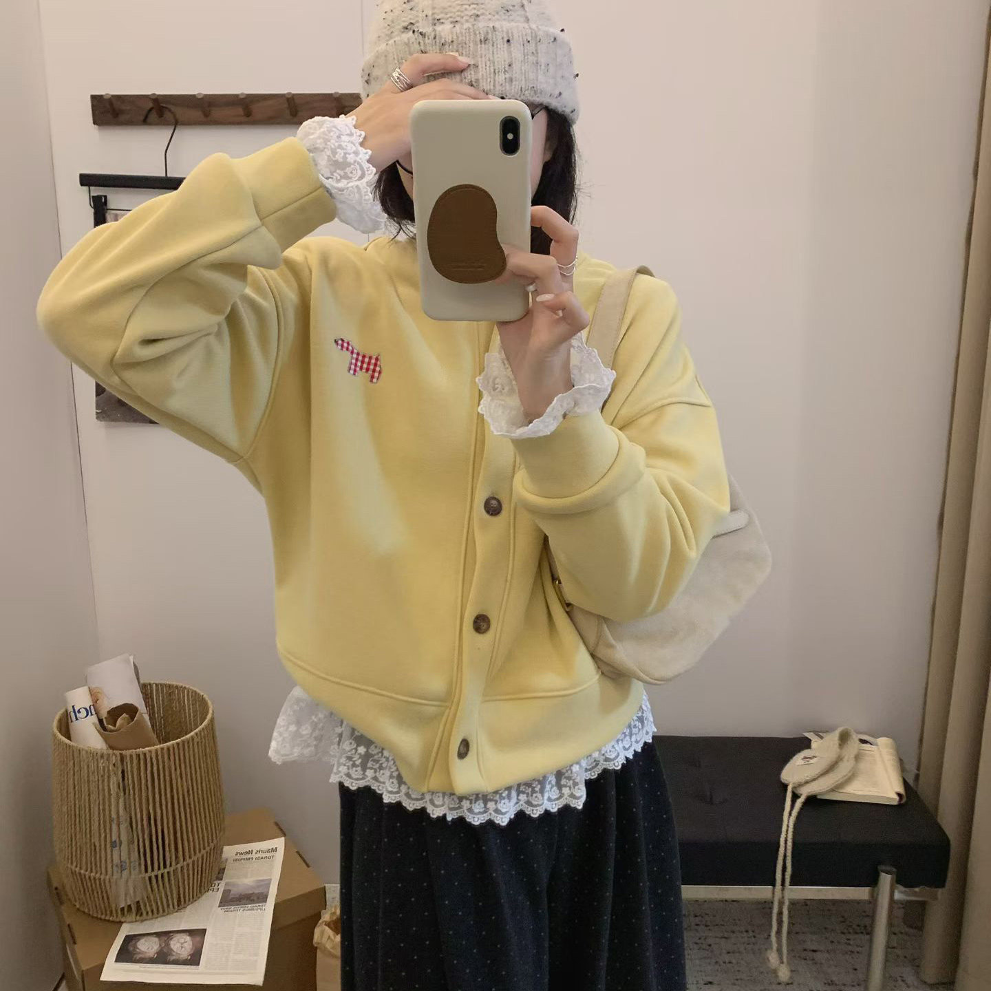 秋冬甜美小个子加绒外套卫衣内搭