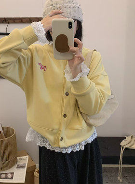 秋冬甜美小个子加绒外套卫衣内搭