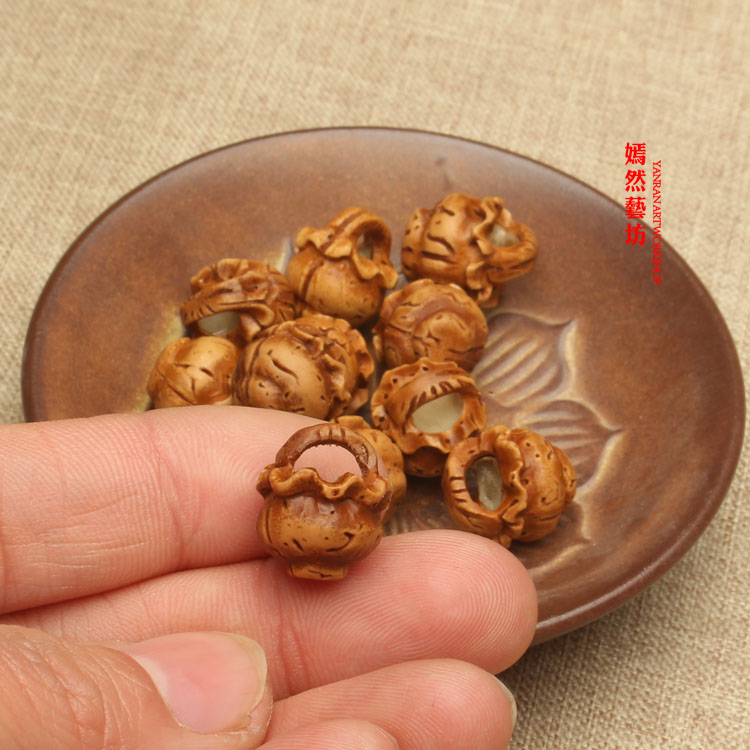 手工雕刻天然桃核可DIY