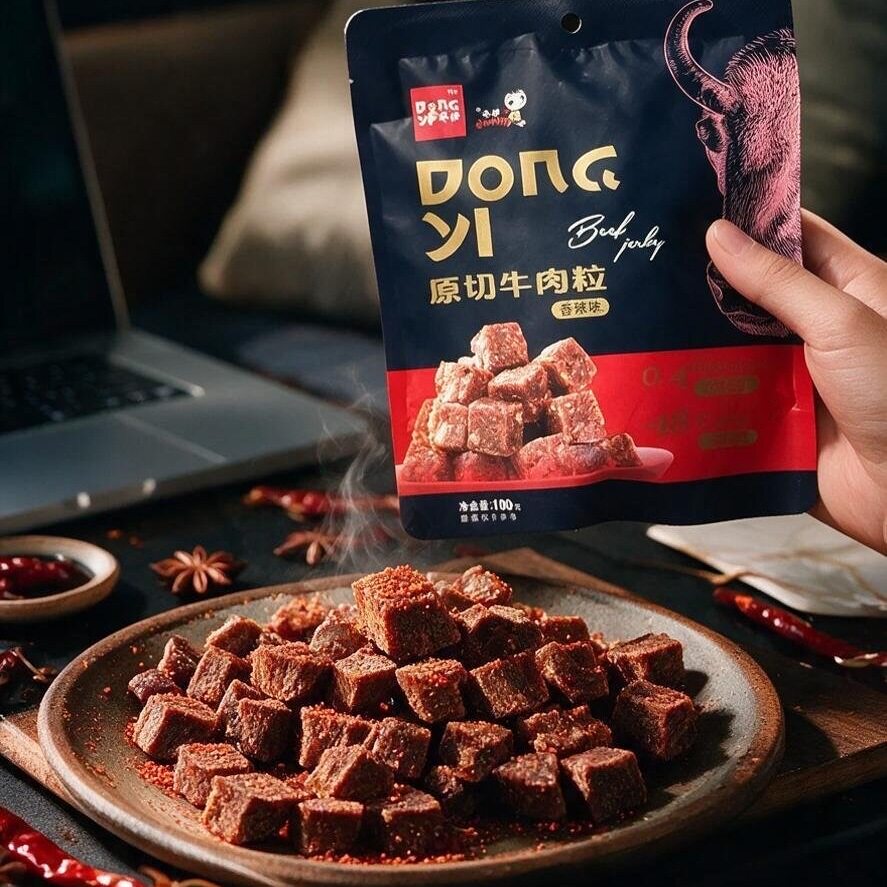 冬伊香辣味牛肉粒 100g袋装休闲零食 袋装风干牛肉 零食