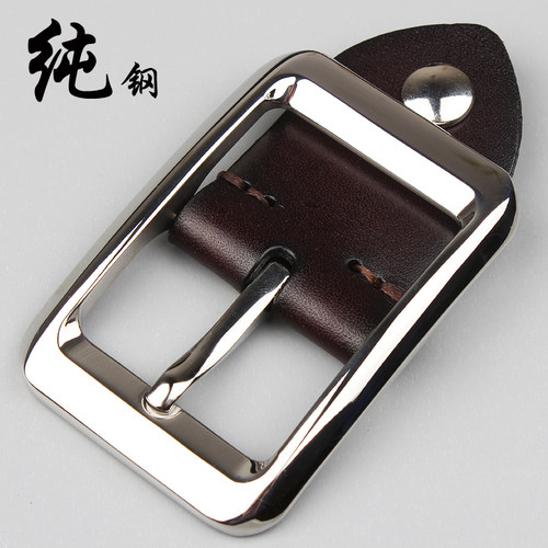 不锈钢头层牛皮皮带扣头