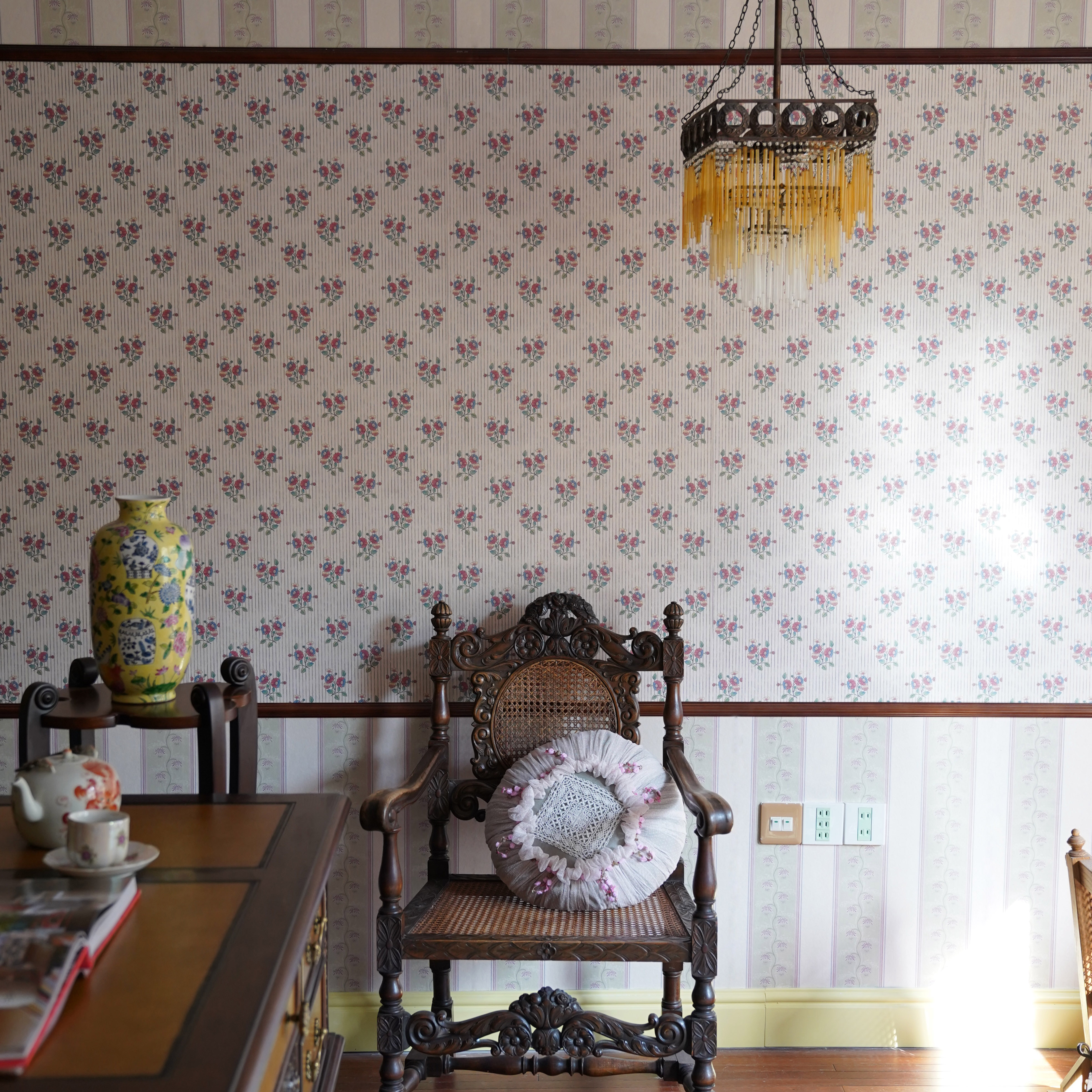 花朵条纹无缝壁画壁布卧室