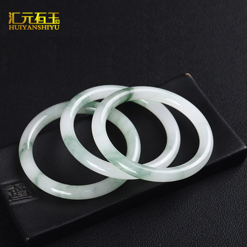 新疆金丝玉天山翠手镯圆