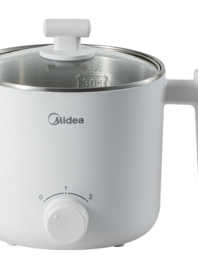 美的电煮锅MC-XZE1611家用宿舍煮面过1.2L容量不锈钢内胆断电保护