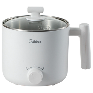 美 XZE1611家用宿舍煮面过1.2L容量不锈钢内胆断电保护 电煮锅MC