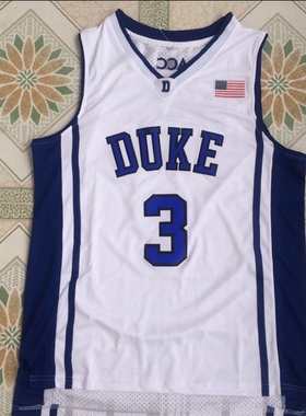 NCAA大学3号 Grayson Allen格雷森 阿伦白色黑色彩蓝刺绣球衣