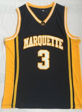 ncaa韦德蓝色刺绣篮球服