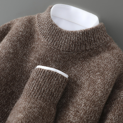 纯羊毛衫男士圆领加厚毛衣