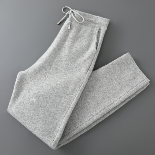 休闲运动羊绒卫裤 秋冬新款 针织加厚小脚长裤 男士 外穿 100%纯羊毛裤