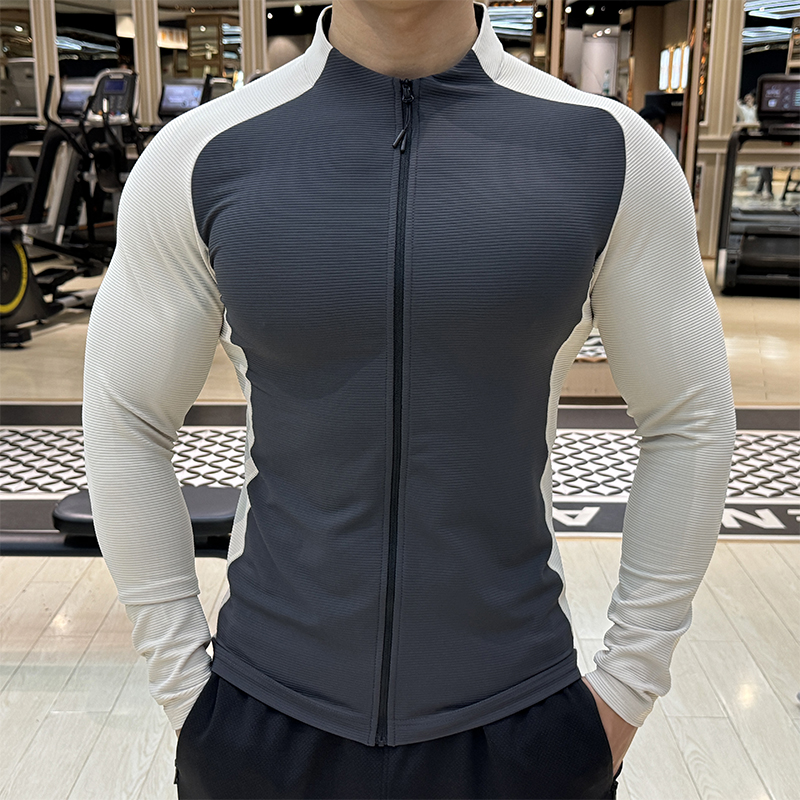 无帽运动外套男士秋冬季弹力修身