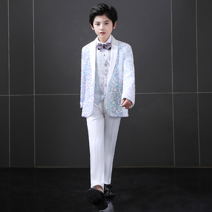 儿童西装套装2024新款帅气主持人礼服男童模特走秀钢琴演出服英伦