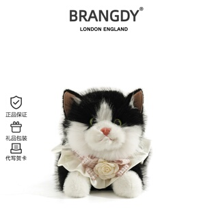 英国BRANGDY可爱仿真猫咪毛绒公仔儿童陪伴抱睡玩偶女生生日礼物