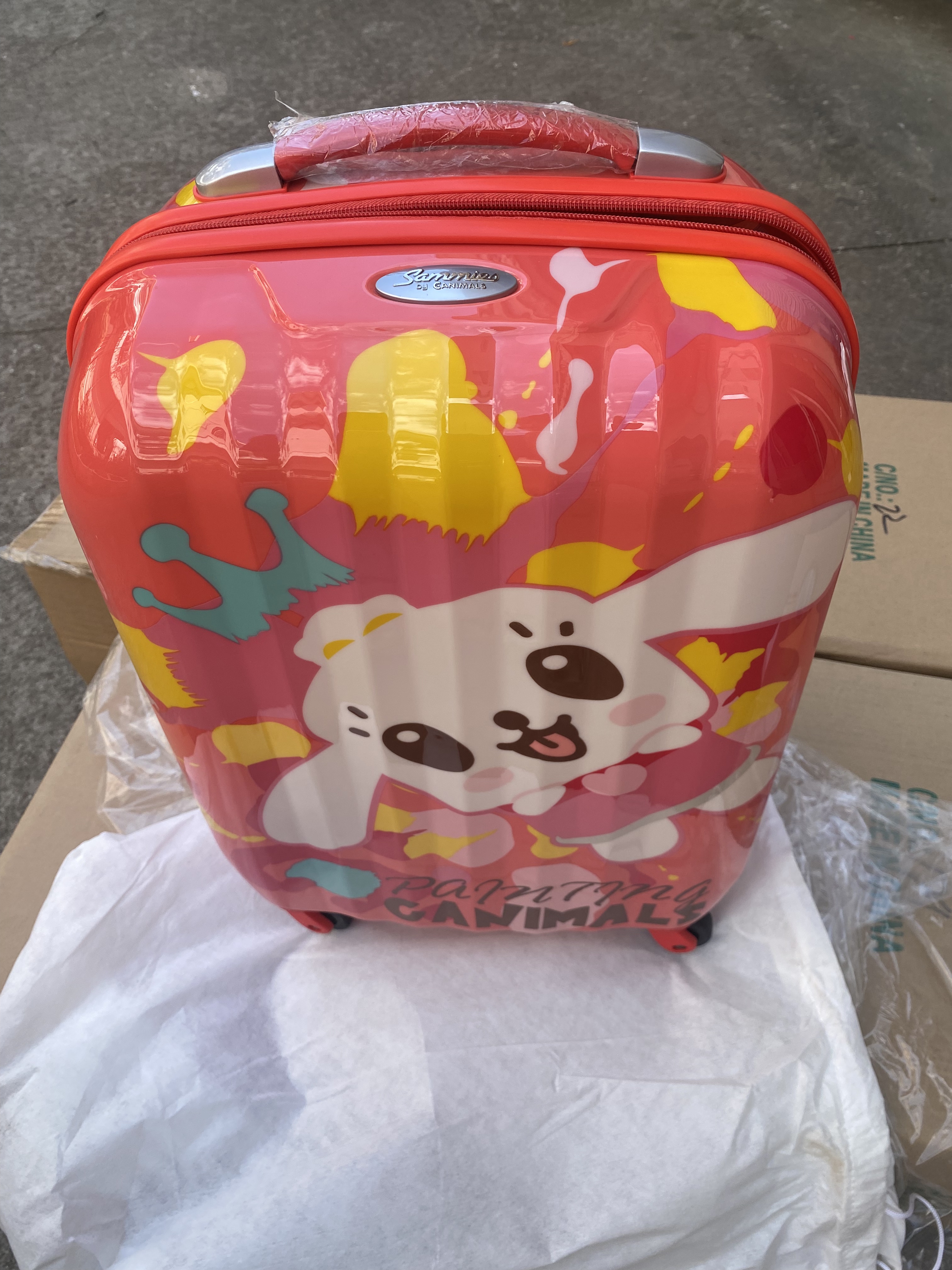 新秀丽儿童卡通拉杆箱18寸登机箱旅行箱海关TSA密码锁万向轮