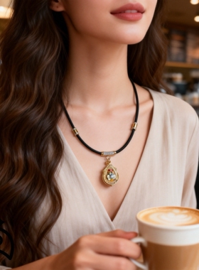 2026新款负离子亲肤硅胶镶钻磁吸扣电镀泰国佛牌链子4mm防水项圈