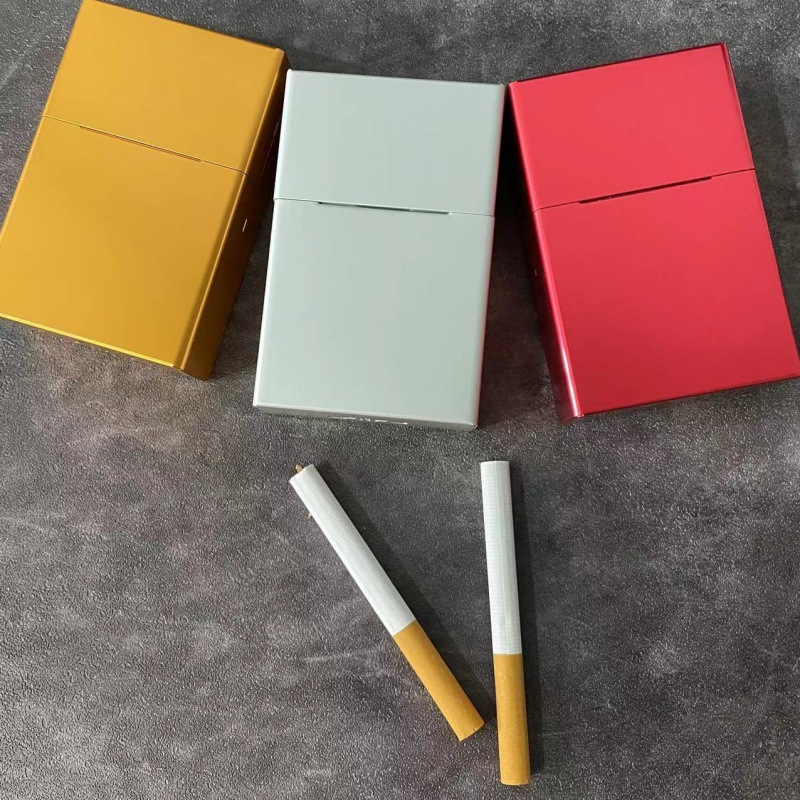 爆款跨境来福新磁性翻盖烟盒铝合金便携式烟壳刻字刻图Cigarette