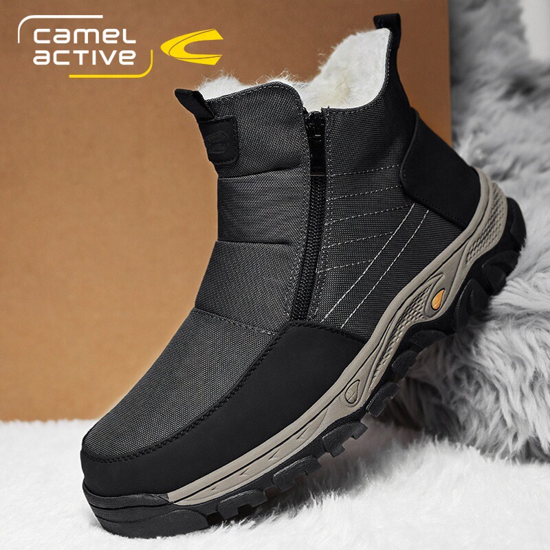 骆驼动感羊毛雪地靴男款冬季加绒