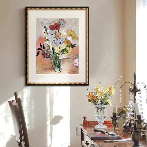 【热卖名画】梵高花卉玄关装饰画