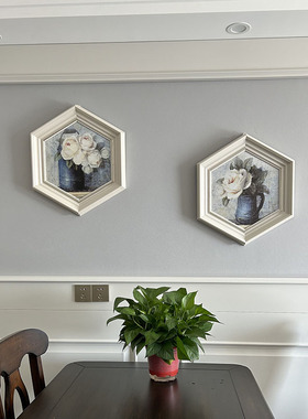 静物多边形组合装饰画餐厅卧室挂画入户玄关走廊客厅墙画花卉六边