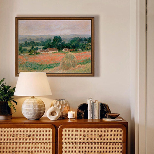 饰画美式 入户玄关餐厅装 客厅沙发挂画书房世界名画 法式 莫奈风景