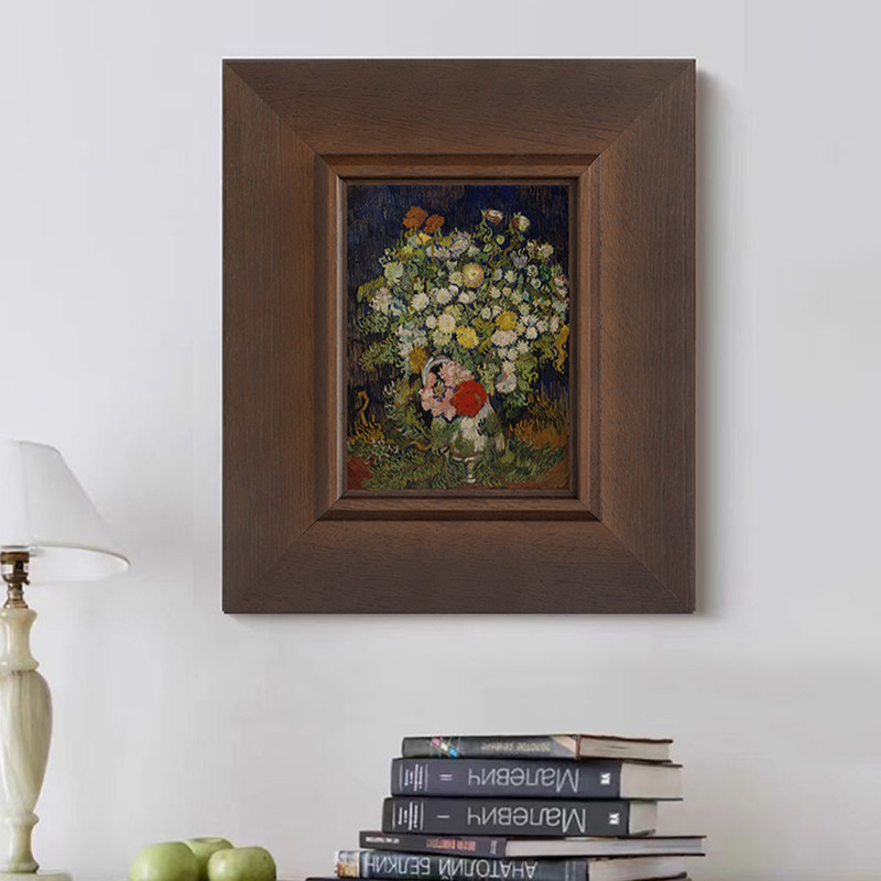 梵高花卉法式复古玄关矮柜装饰画