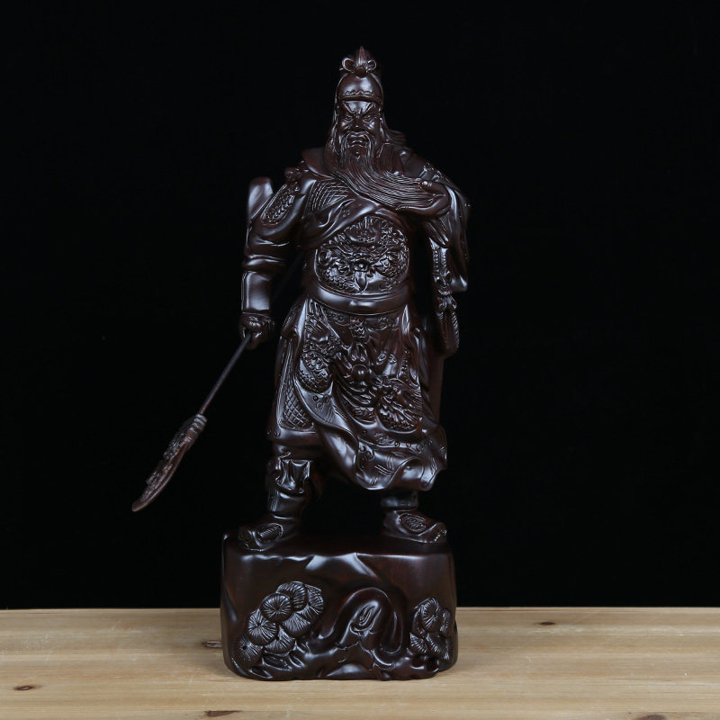 大号关羽武财神镇宅供奉黑檀木雕