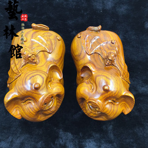 花梨木雕刻招财猪工艺品摆件家居发财猪实木动物十二生肖结婚礼物