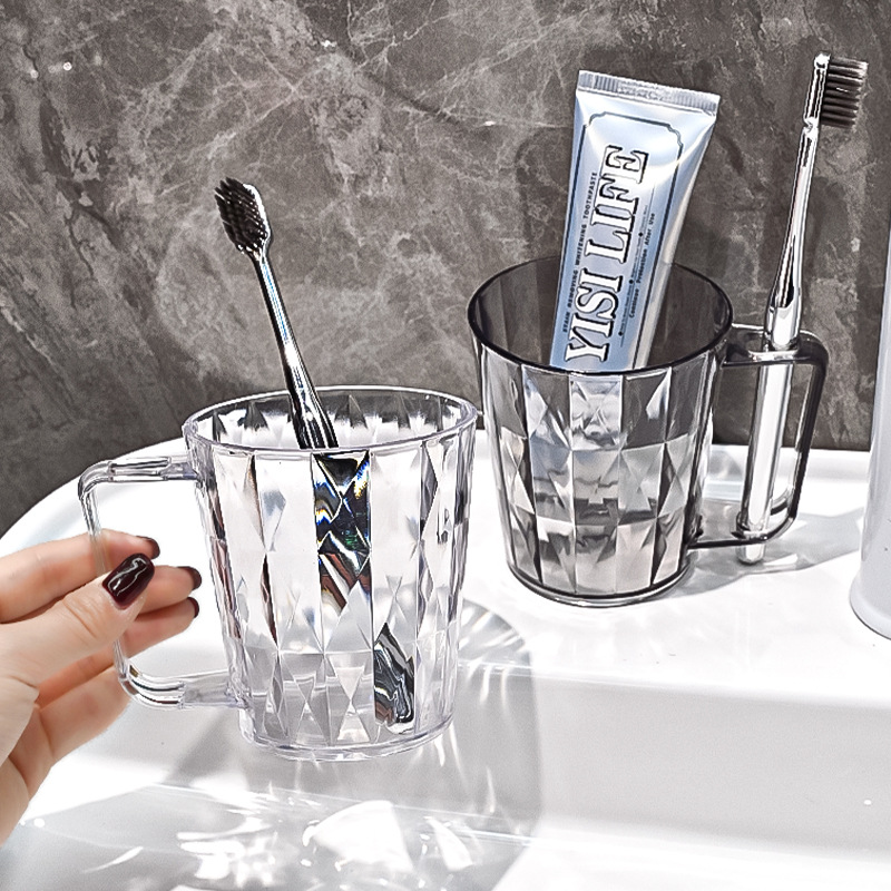 高颜值水晶纹刷牙杯家用情侣漱口杯轻奢牙刷杯洗漱杯牙具杯