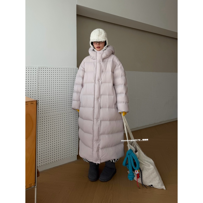 猫姐推荐｜宽松加厚保暖90白鸭绒连帽长款大被子排骨羽绒服外套女