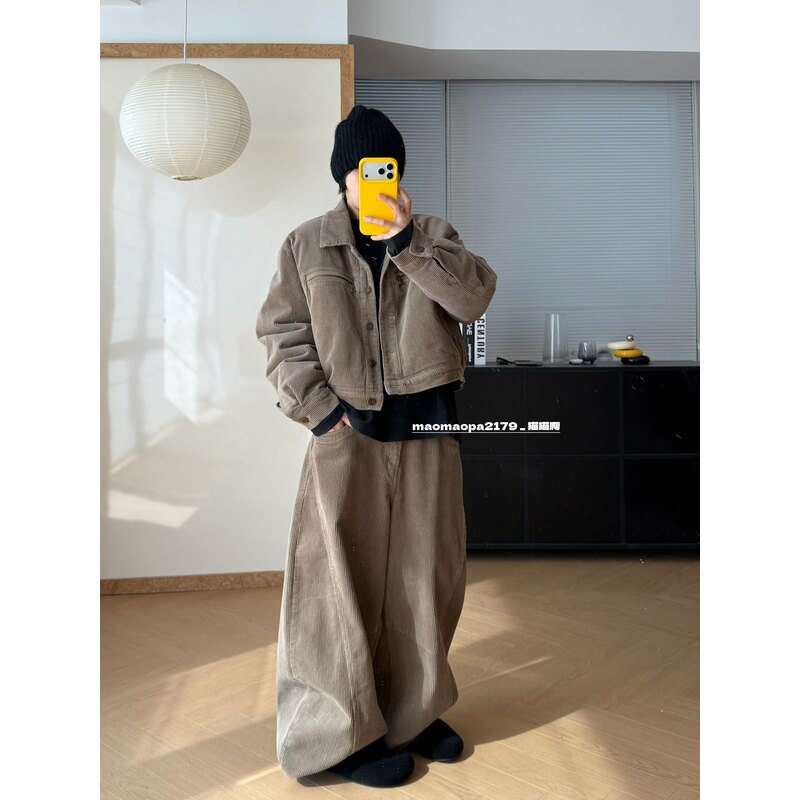 猫姐推荐｜宽松短款90白鸭绒灯芯绒羽绒服外套+高腰阔腿裤套装女,女装/女士精品,时尚套装,淘宝优惠券,粉丝福利购,淘宝优惠卷