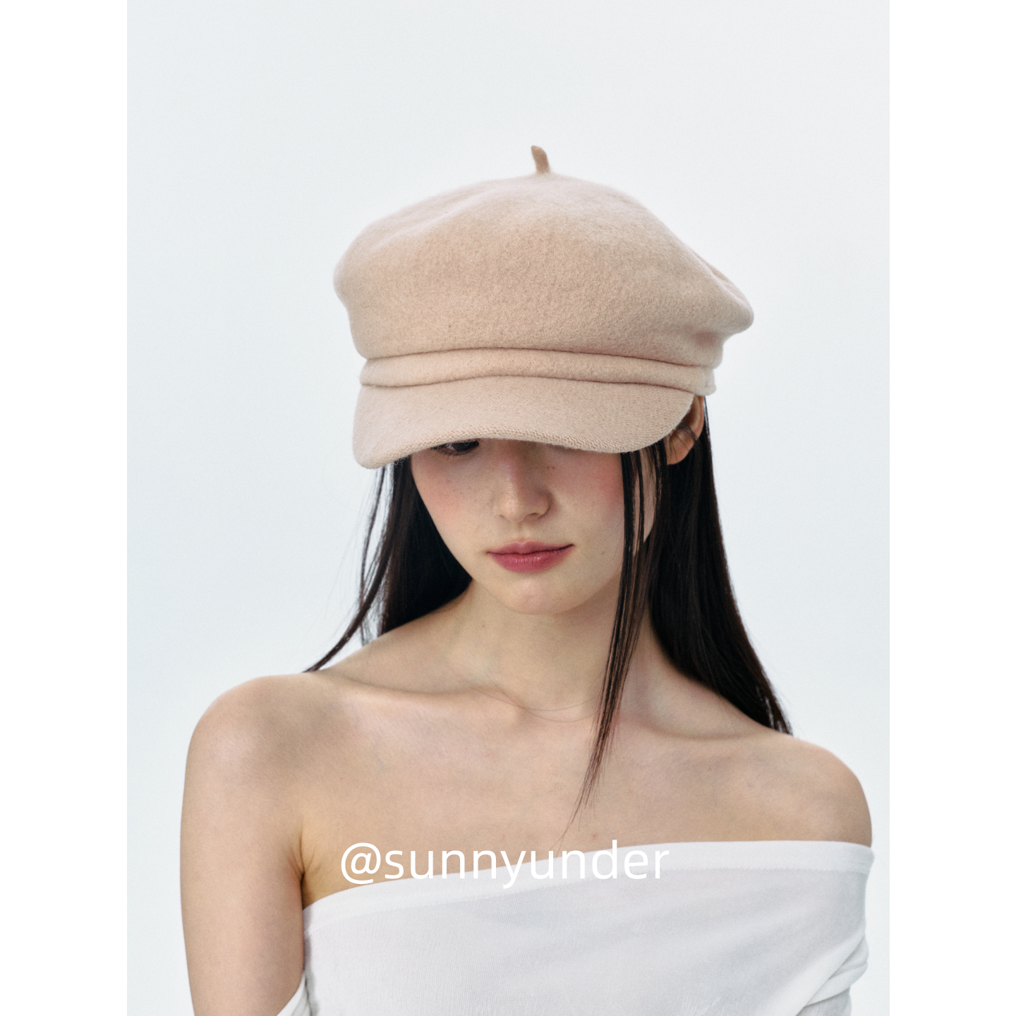 简约款复古羊毛呢鸭舌帽子女春秋冬韩版日系显脸小时髦报童帽ins