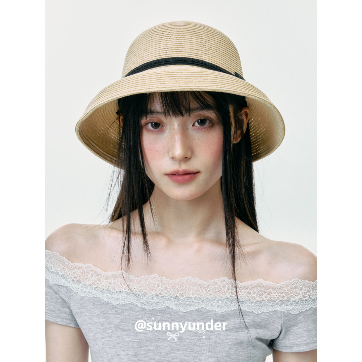 法式复古赫本风草编草帽女夏季出游防晒遮阳帽子度假显脸小渔夫帽