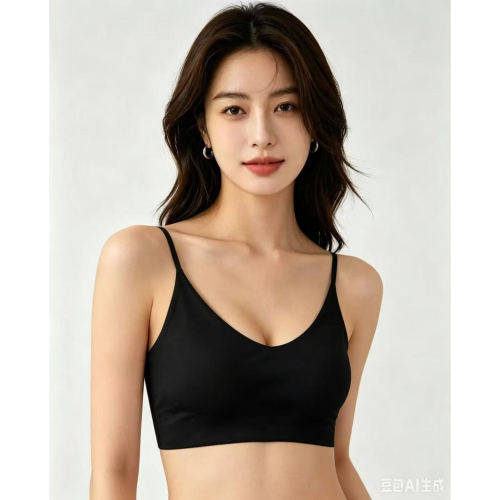 简约风V领细肩带吊一片式美背（2532）