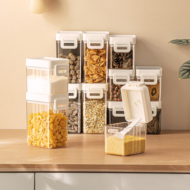 厨房调料密封罐带量勺调味盒香料收纳盒五谷杂粮防虫防潮储存盒子