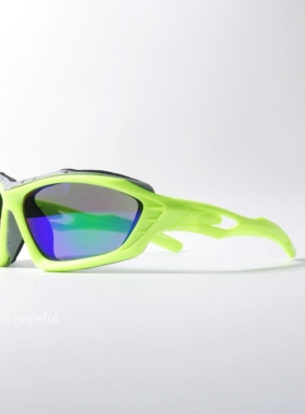 荧光绿小众UV400防风未来感墨镜