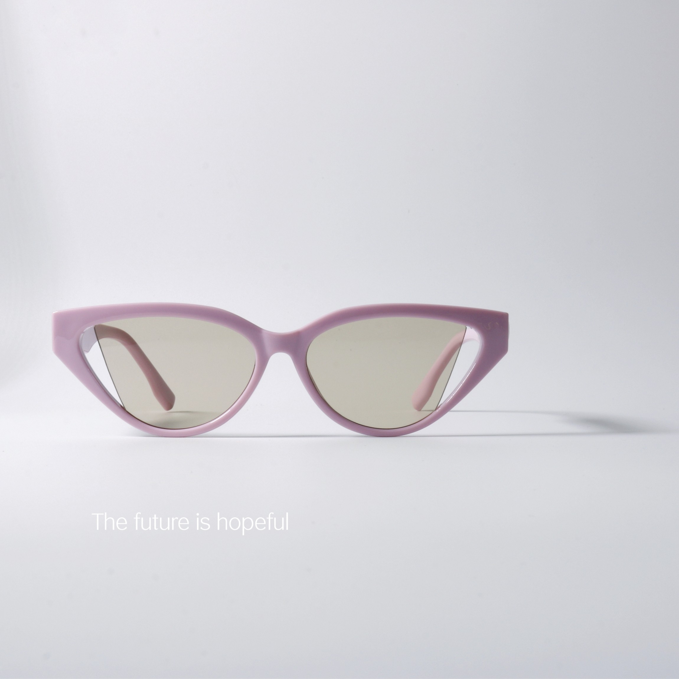 素雅裸粉色个性割切设计近视墨镜