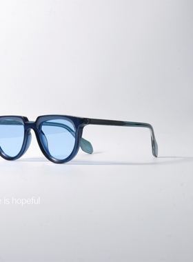 极简设计小众蓝色太阳眼镜UV400防紫外线辐射TR90材质配近视墨镜