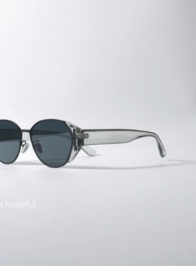 拼接元素椭圆形UV400近视墨镜