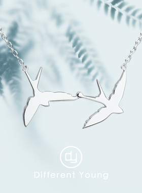 DY燕子项链女原创设计冷淡风纯银锁骨链高级感飞鸟吊坠生日礼物