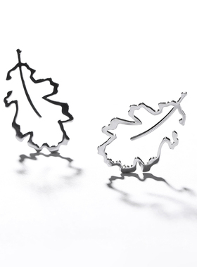 DY橡树叶高级感耳夹耳挂女无耳洞小众设计师耳饰个性设计感纯银男