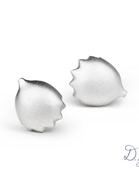 DY耳钉睡觉免摘简约小众品牌耳饰女925纯银小巧熊童子多肉植物