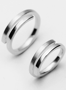 DY左右 原创情侣戒指女小众设计男纯银一对活扣对戒简约520礼物