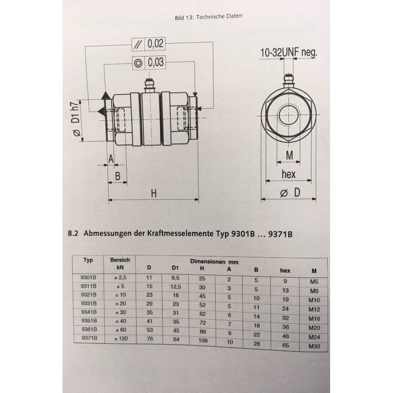 奇石乐压拉力传感器 9301B 9321B 9331B  9363A 9333A