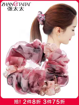 Floral headdress hair accessories ball head curler Korean Hairband Hairband tie hair rubber band leather cover head rope hair accessories