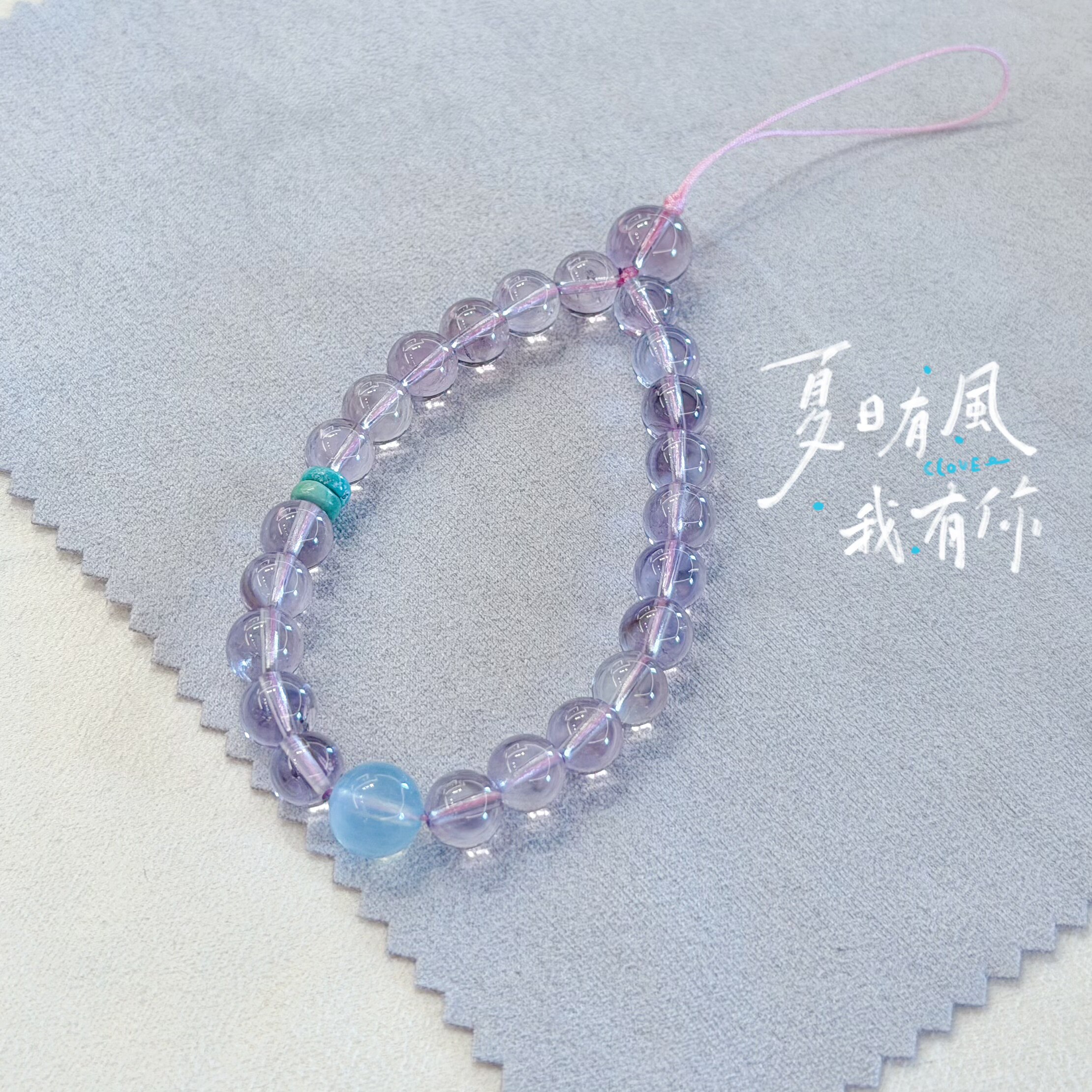 张太太水晶6咪隔海蓝宝8咪-11咪手机挂女士配饰饰品简约挂件