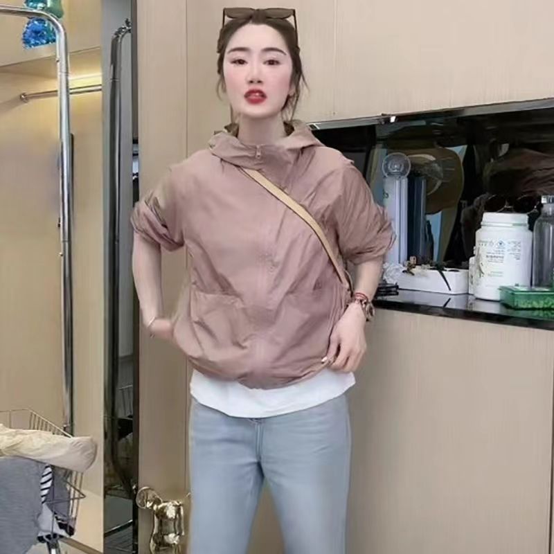 开衫防晒衣女款夏季2026新款薄款时尚防晒服连帽冲锋衣休闲外套潮图片