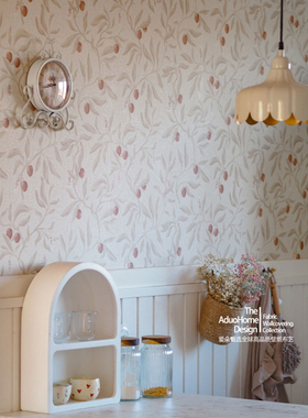 网红个性无缝定制壁布 Vinnie 北欧复古花卉藤花卧室背景墙布